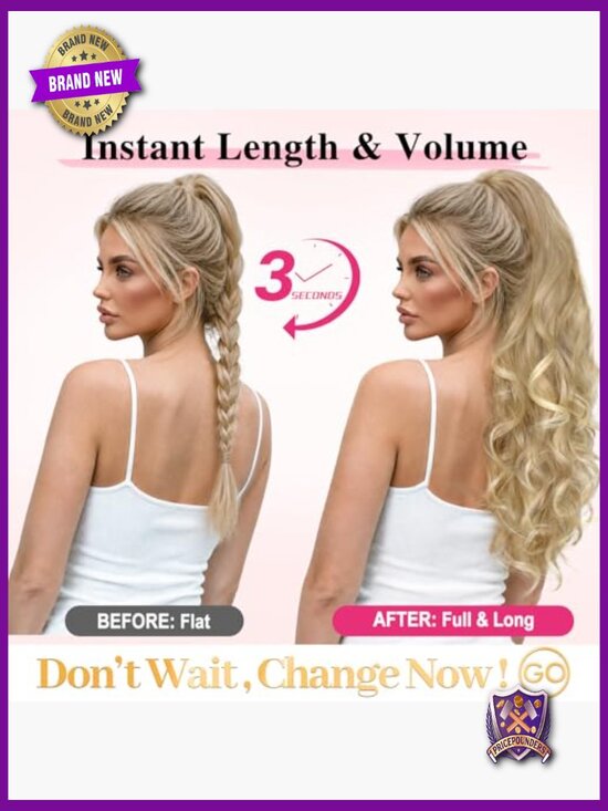 24 Inch Claw Clip Ponytail Extension - Long Curly Synthetic Hairpiece for Women main image 5